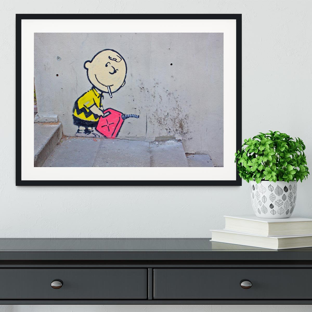 Banksy Charlie Brown  - Naughty Boy Framed Print