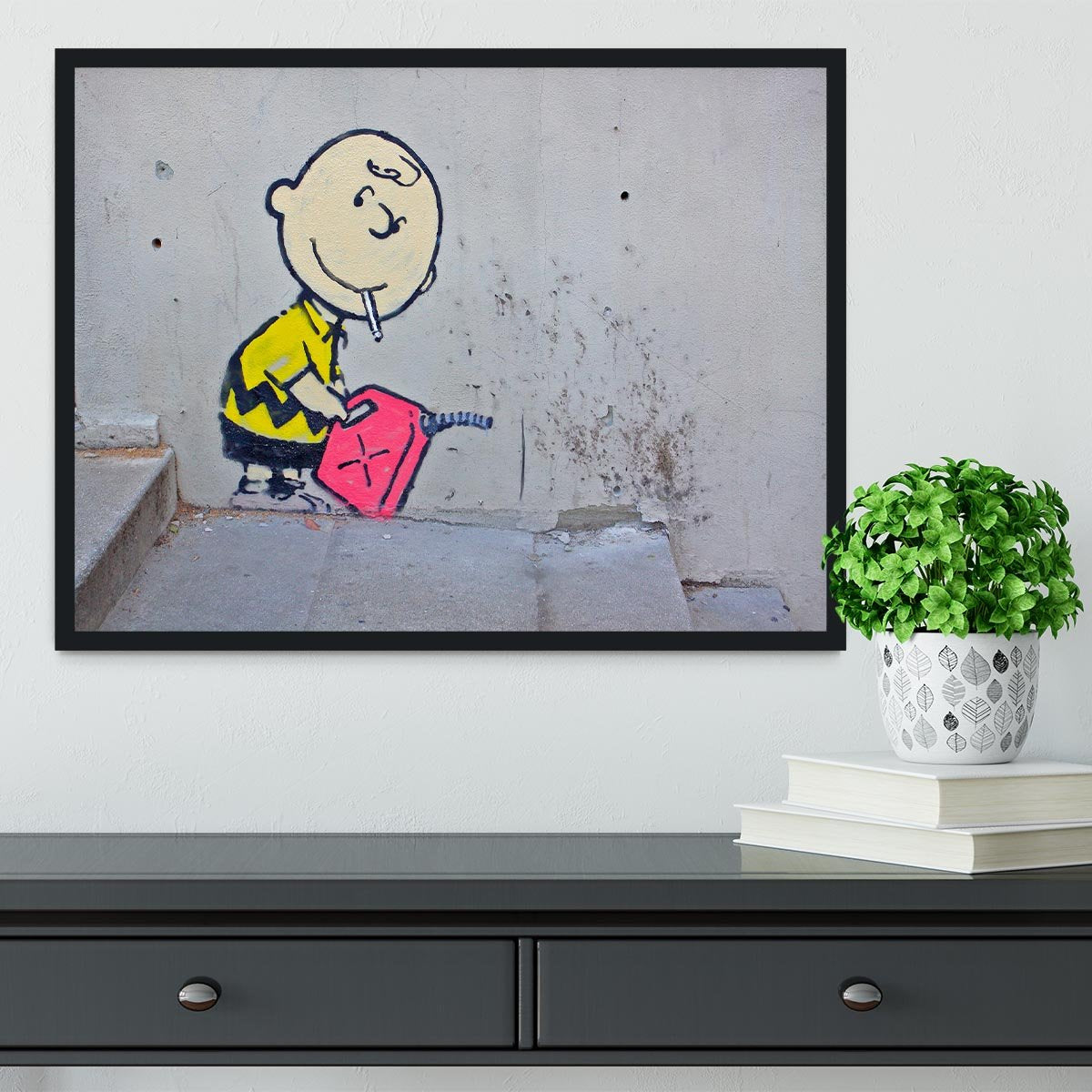 Banksy Charlie Brown  - Naughty Boy Framed Print