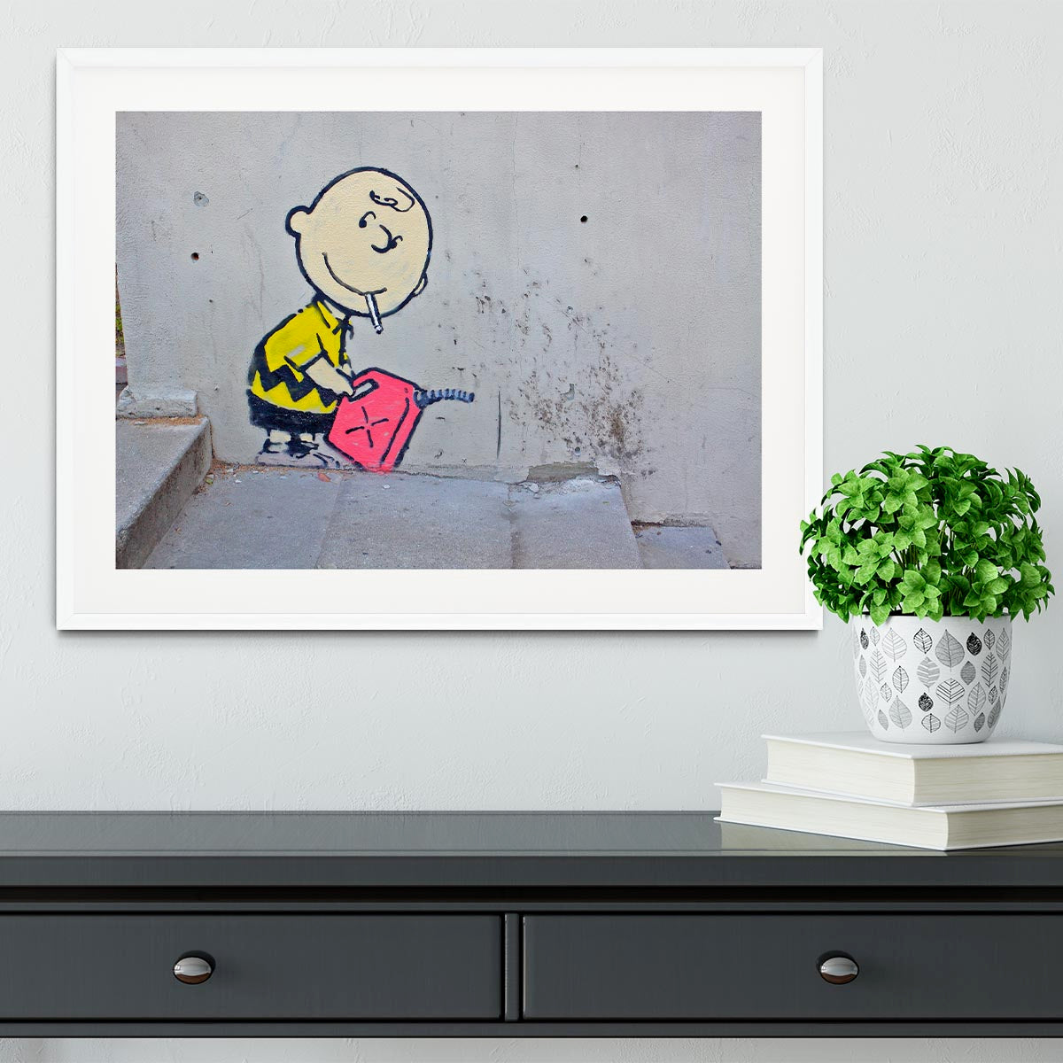 Banksy Charlie Brown  - Naughty Boy Framed Print