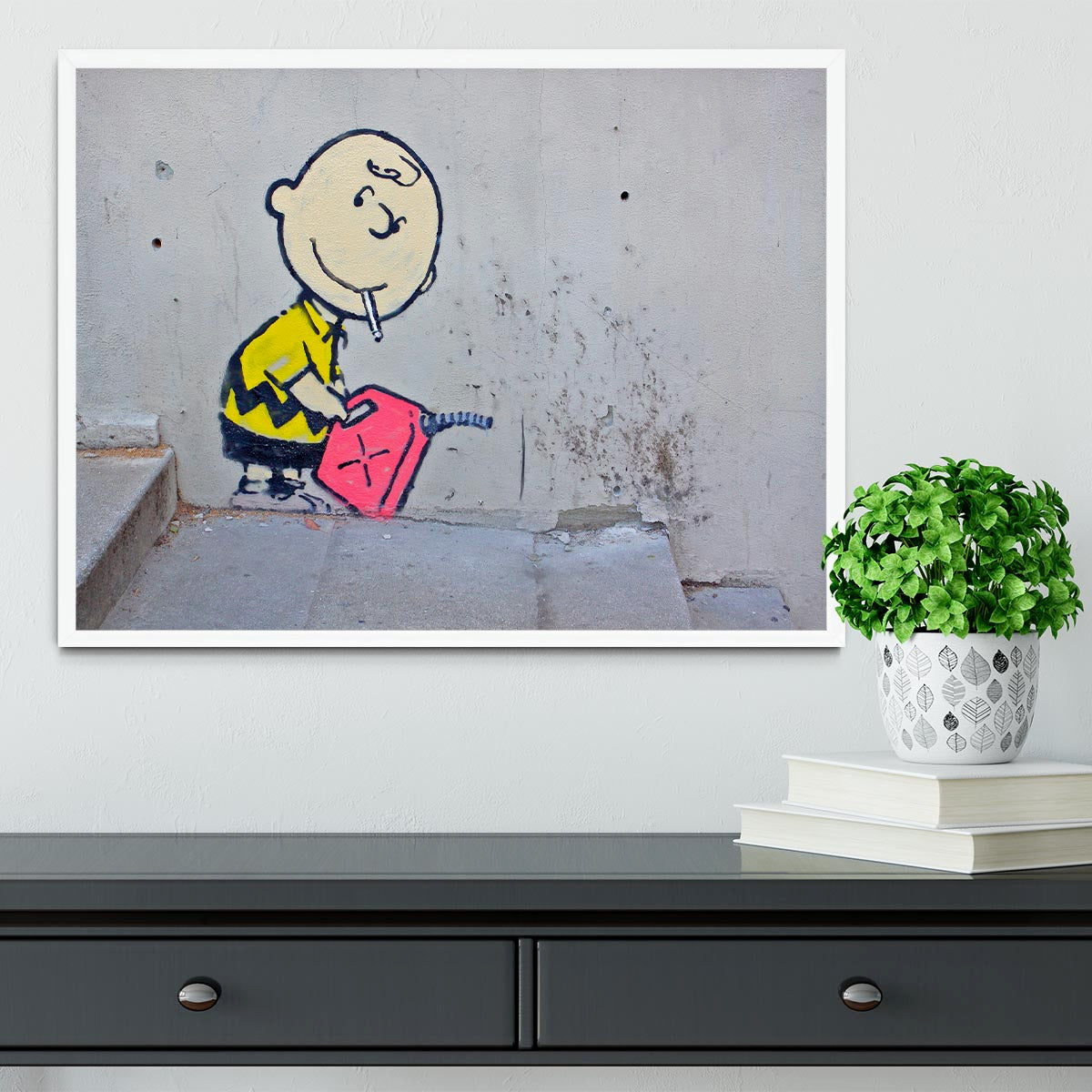 Banksy Charlie Brown  - Naughty Boy Framed Print