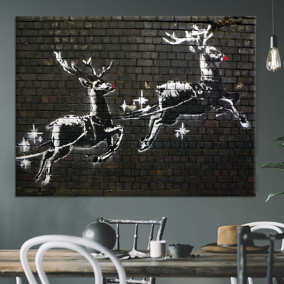 Banksy Christmas Canvas Print or Poster