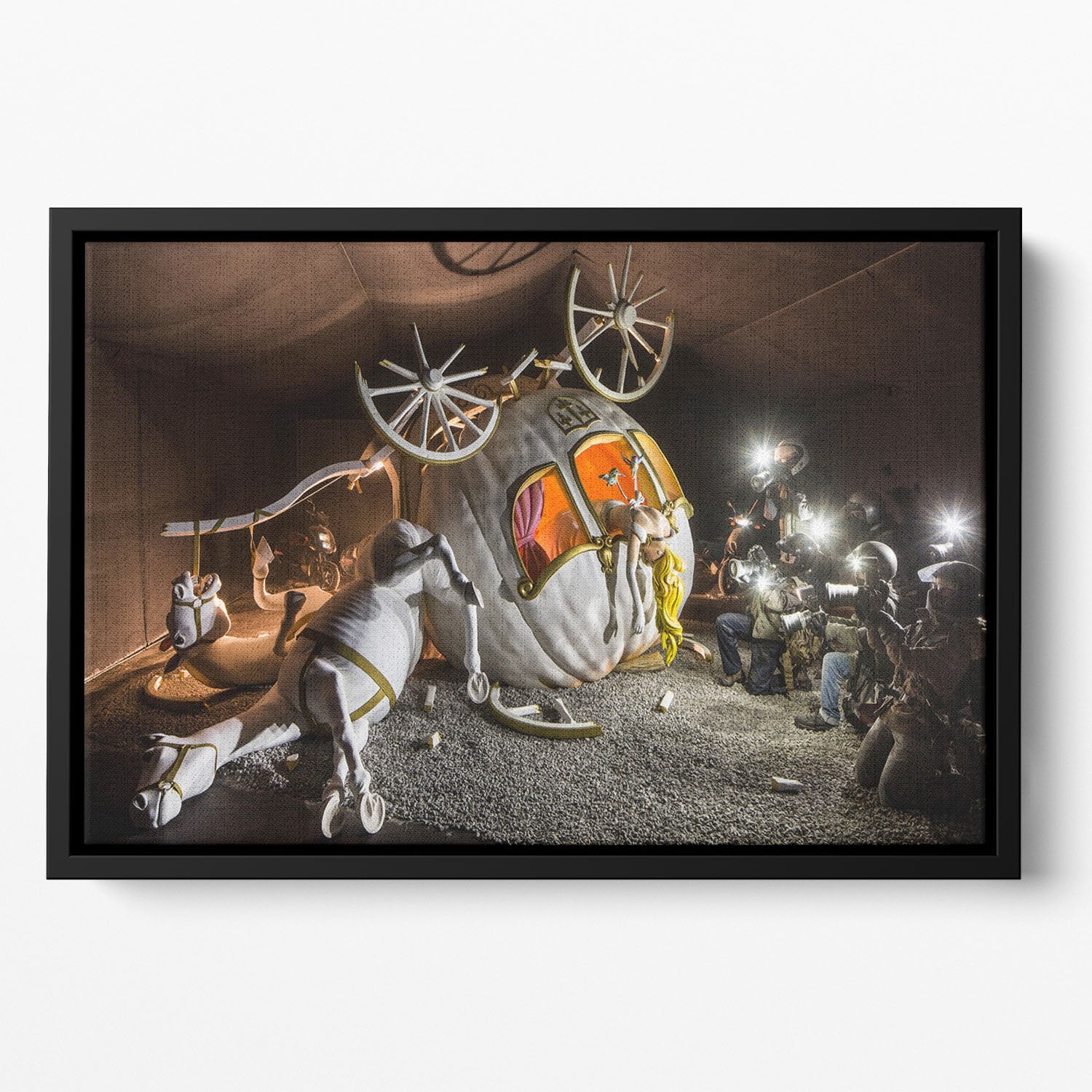 Banksy Cinderella Carriage Floating Framed Canvas