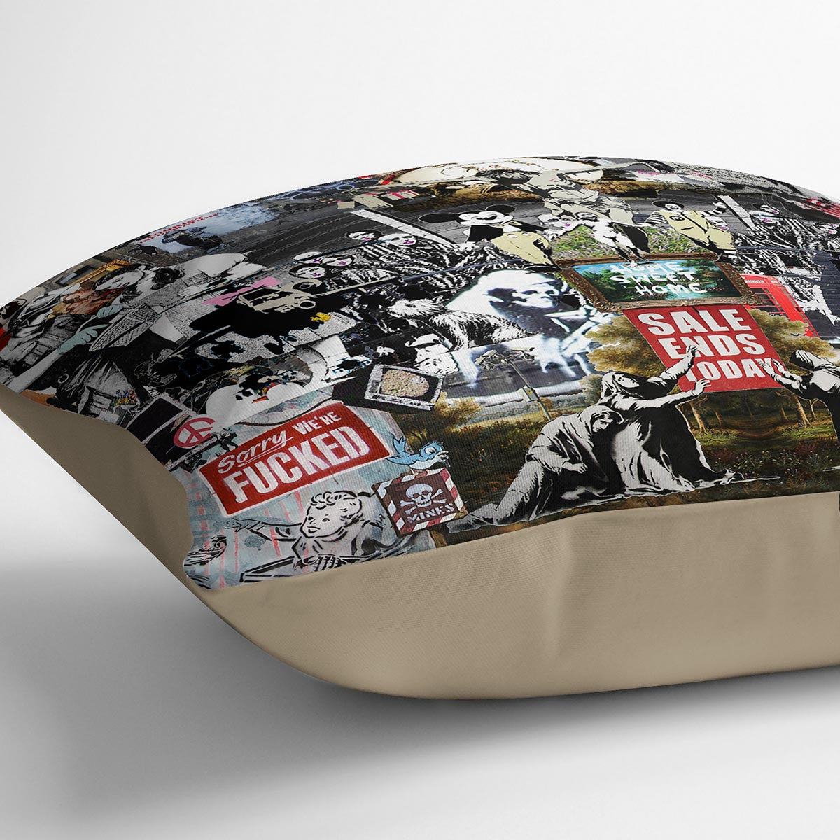 Banksy Collage Cushion