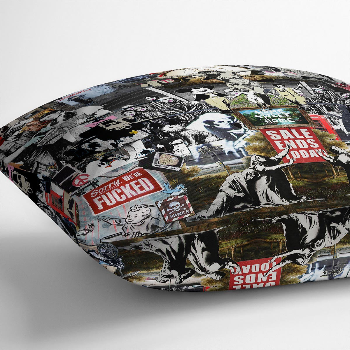 Banksy Collage Cushion