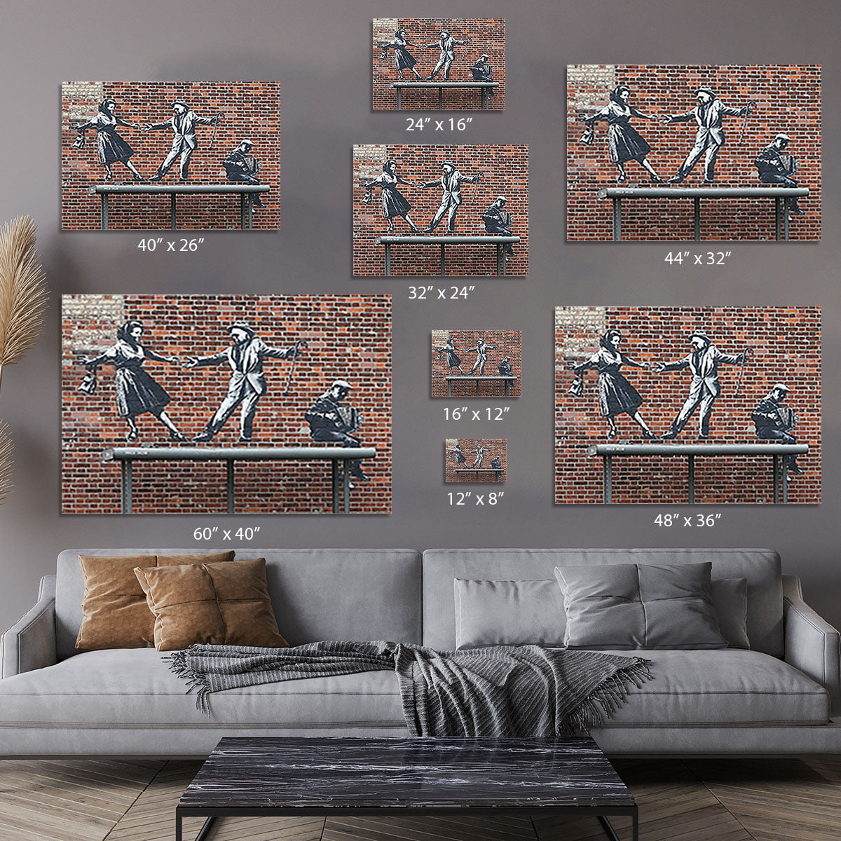 Banksy Couple Dancing Canvas Print or Poster - Canvas Art Rocks - 7