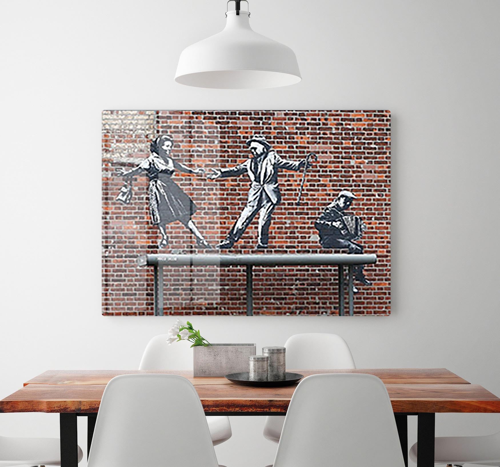 Banksy Couple Dancing Acrylic Block - Canvas Art Rocks - 2