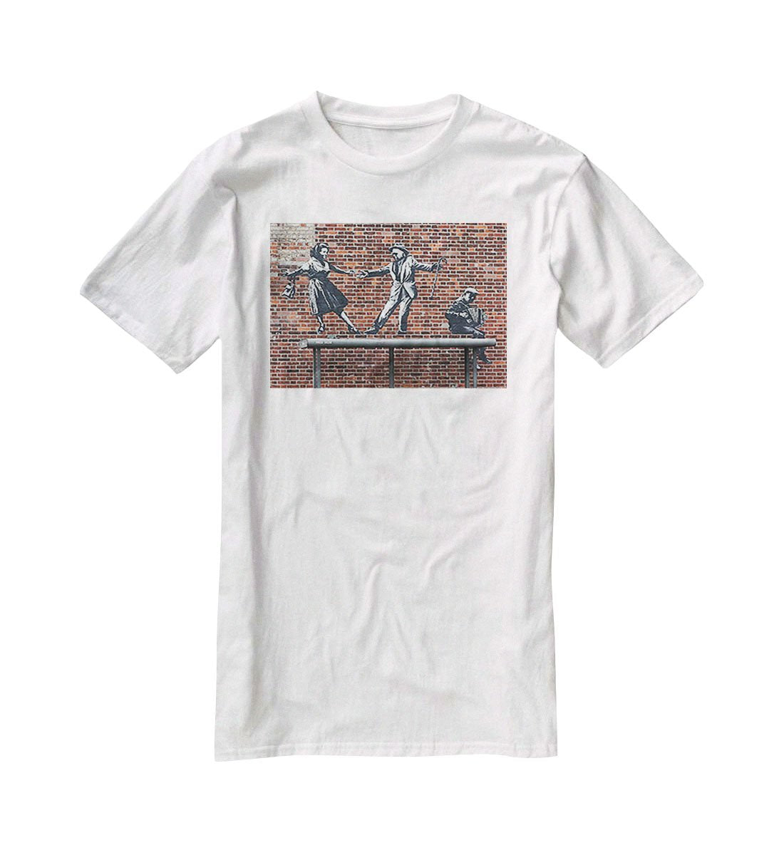 Banksy Couple Dancing T-Shirt - Canvas Art Rocks - 5