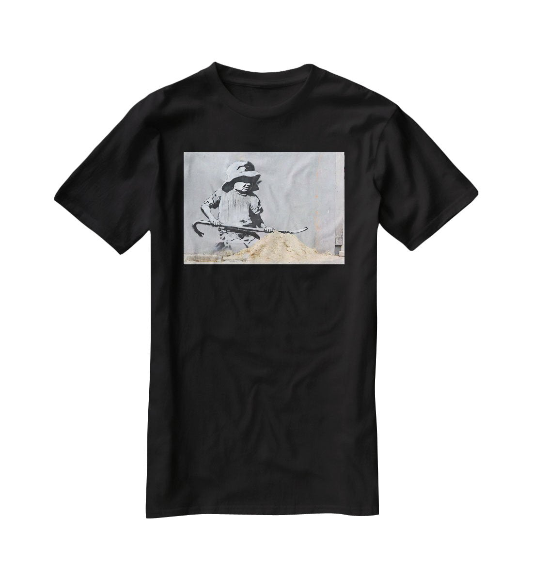 Banksy Crowbar Girl T-Shirt - Canvas Art Rocks - 1