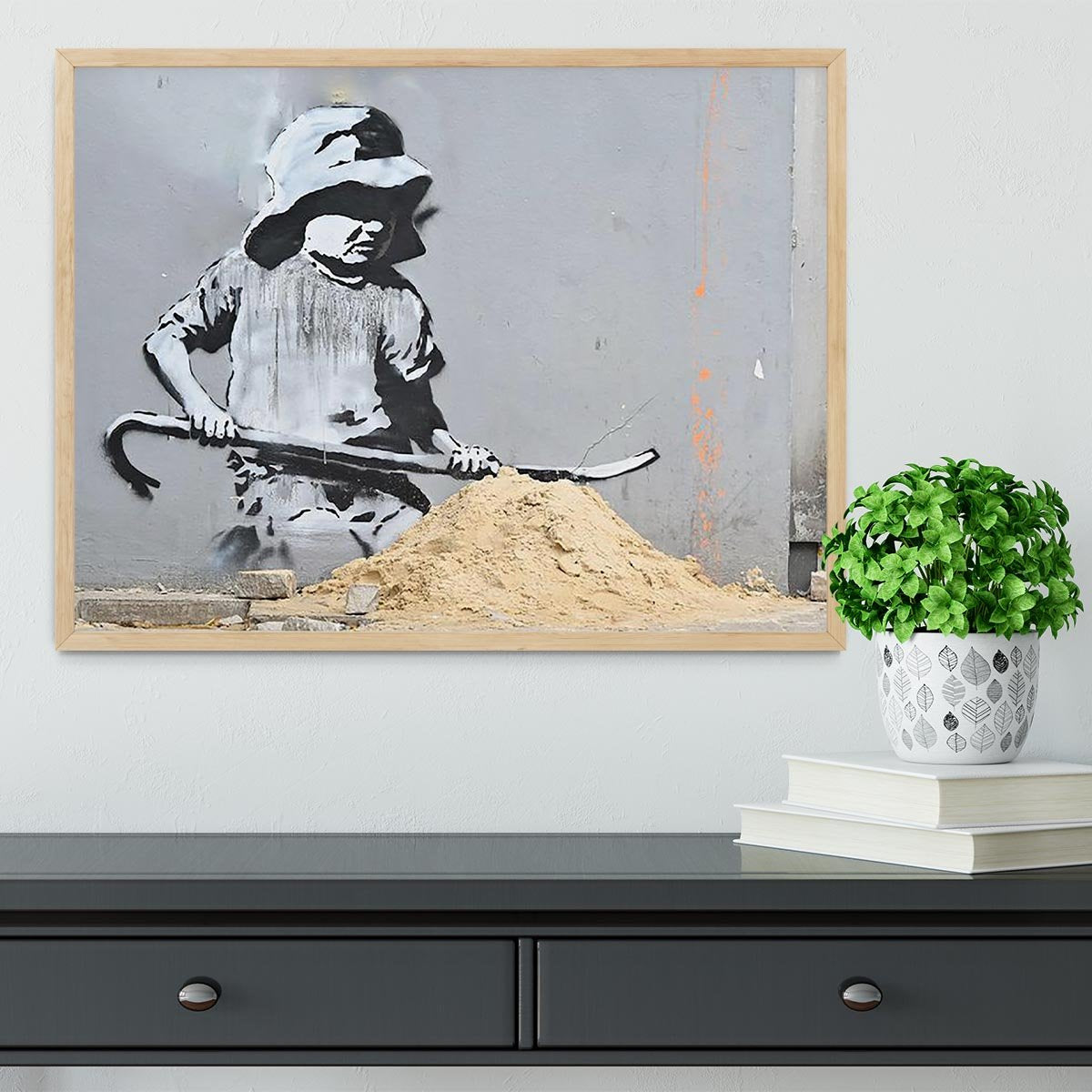 Banksy Crowbar Girl Framed Print - Canvas Art Rocks - 4