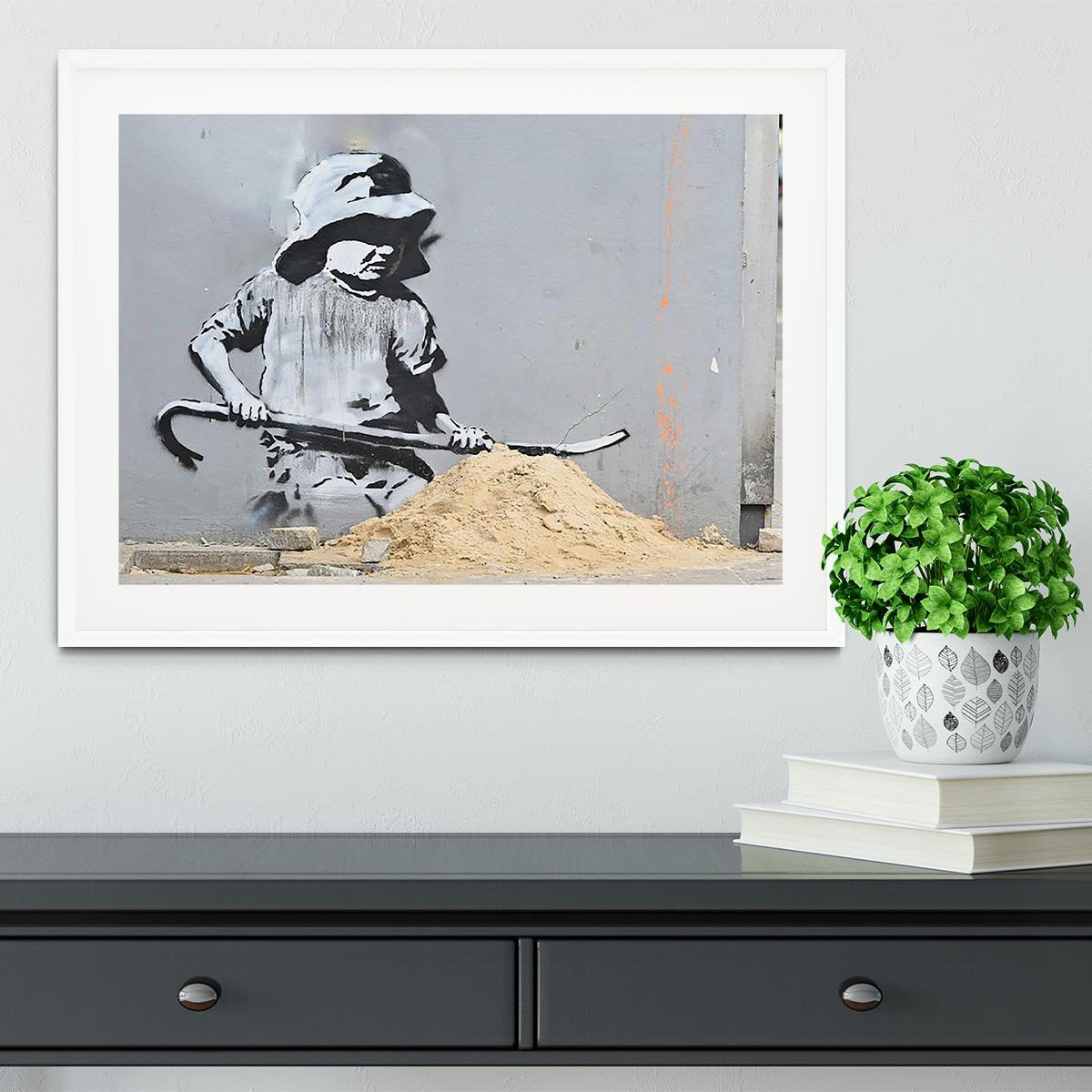 Banksy Crowbar Girl Framed Print - Canvas Art Rocks - 5