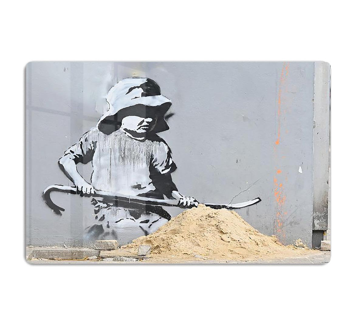 Banksy Crowbar Girl Acrylic Block - Canvas Art Rocks - 1