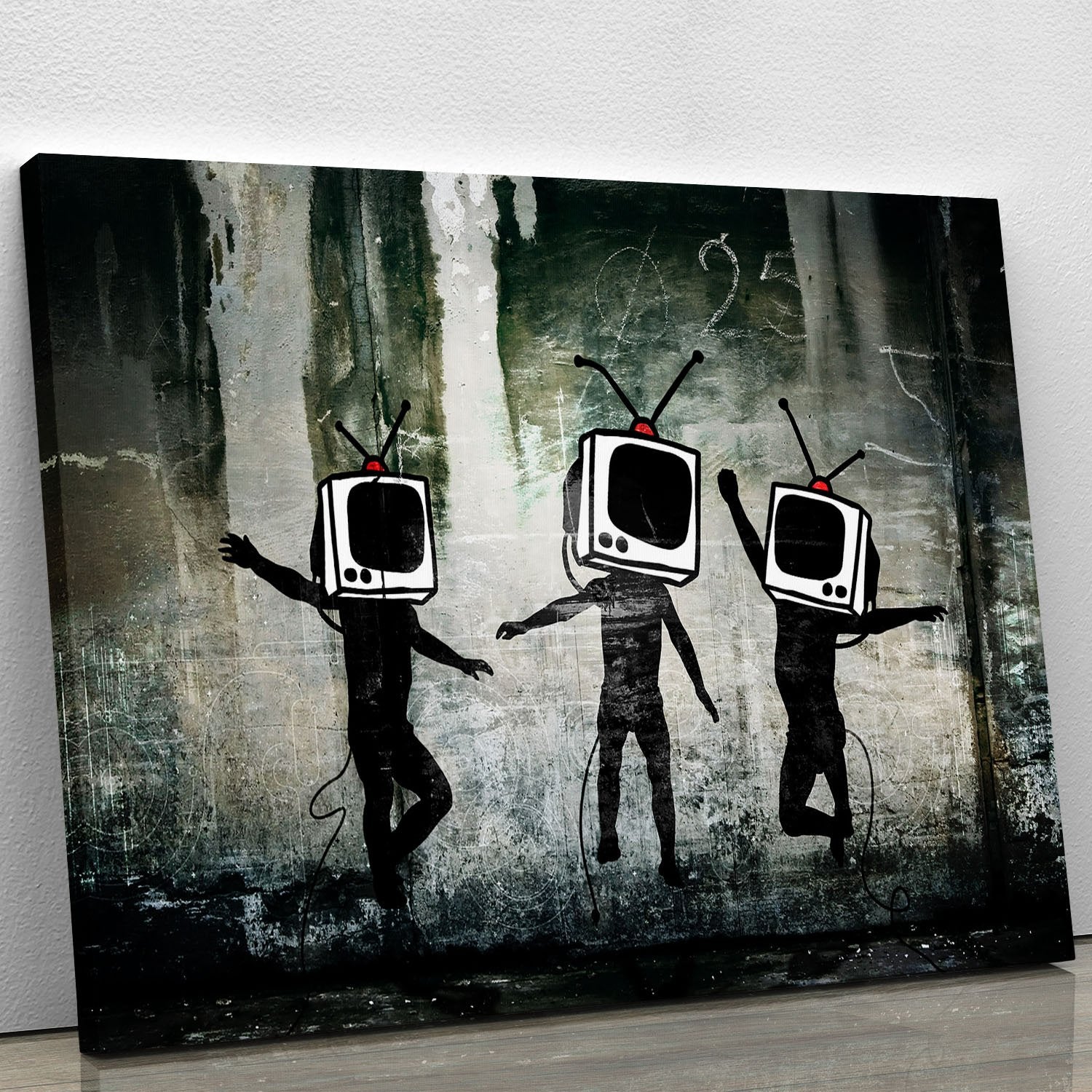 Banksy Dancing TV Heads Canvas Print or Poster