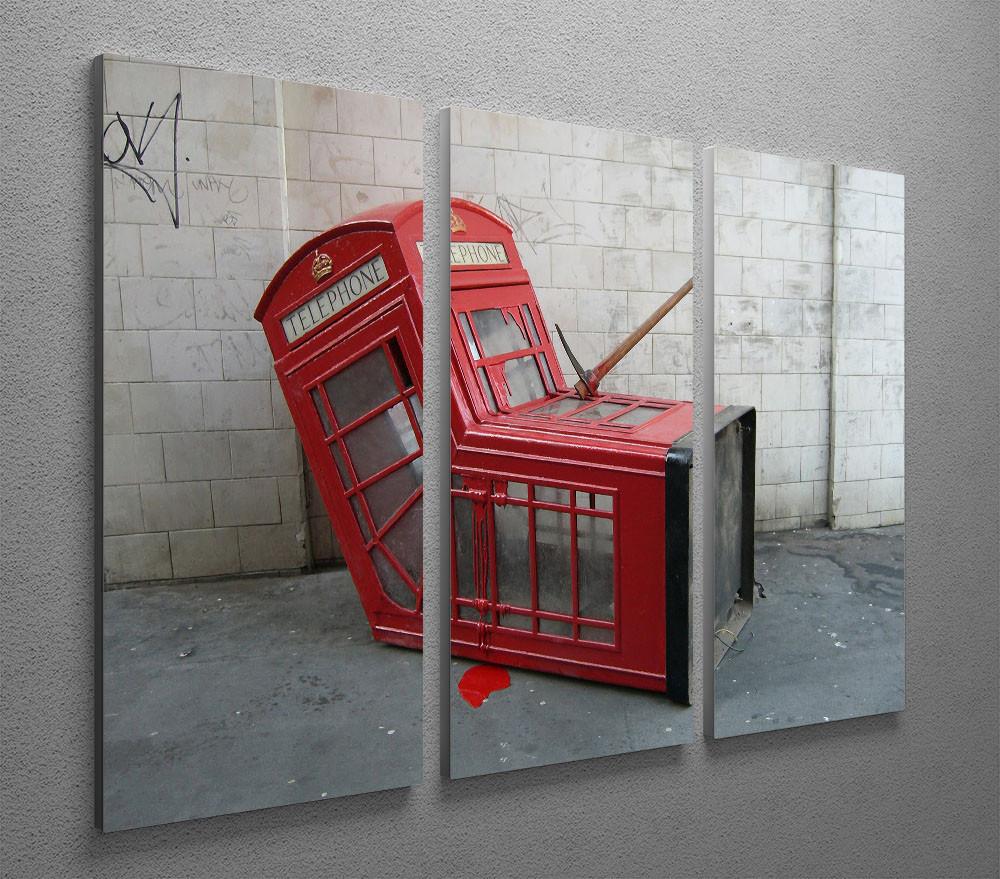 Banksy Death of a Phone Booth 3 Split Panel Canvas Print - Canvas Art Rocks
