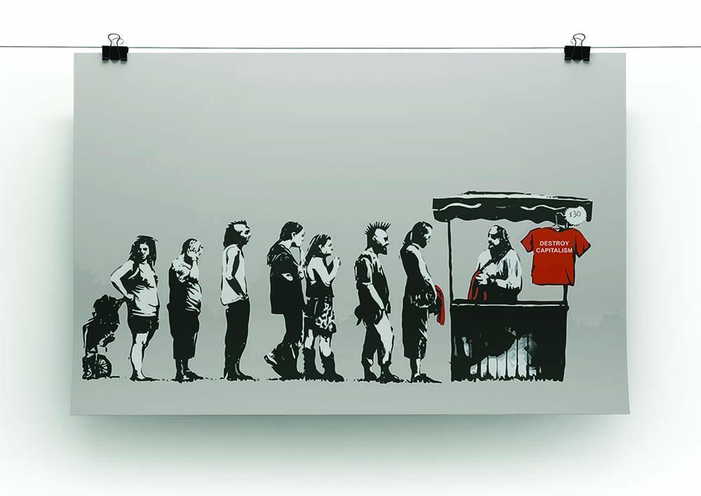 Banksy Destroy Capitalism Canvas Print or Poster - Canvas Art Rocks - 2