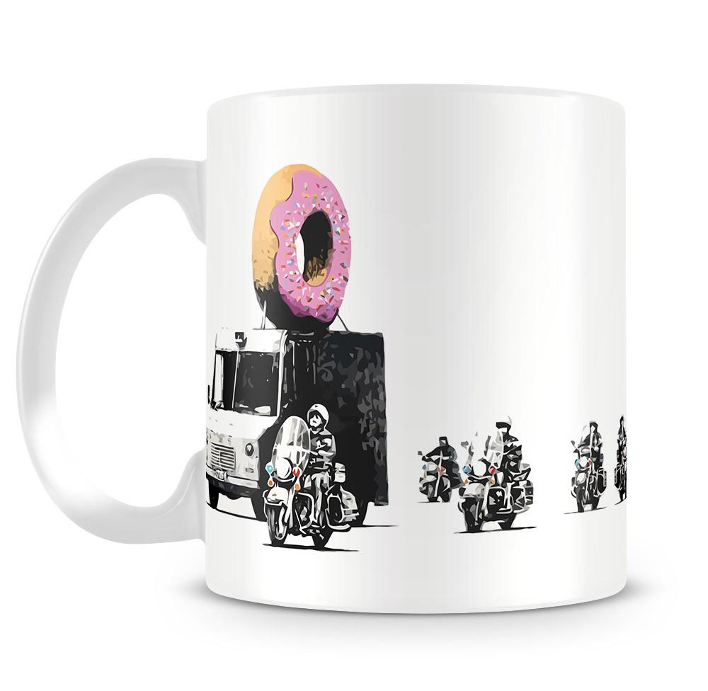 Banksy Doughnut Police Escort Mug - Canvas Art Rocks