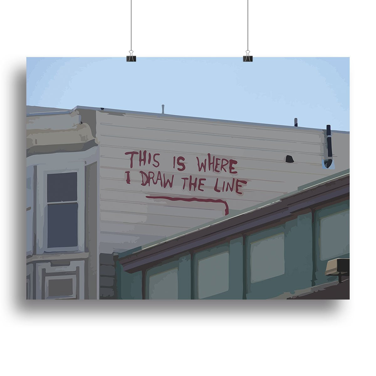 Banksy Draw The Line Canvas Print or Poster