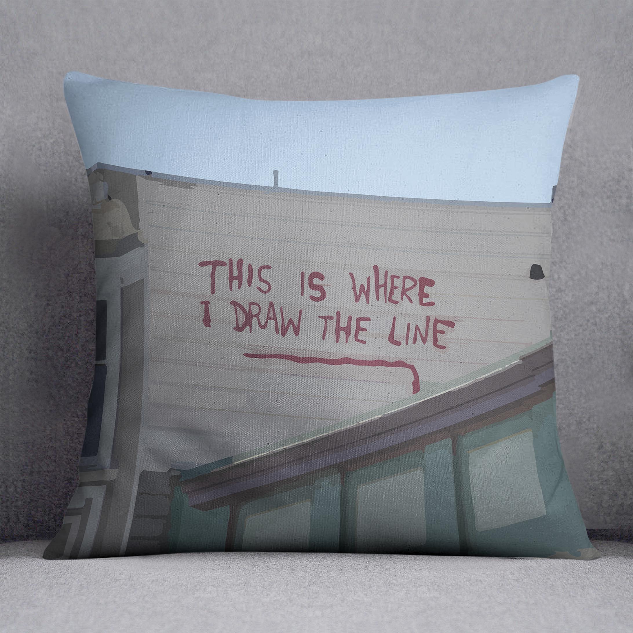 Banksy Draw The Line Cushion