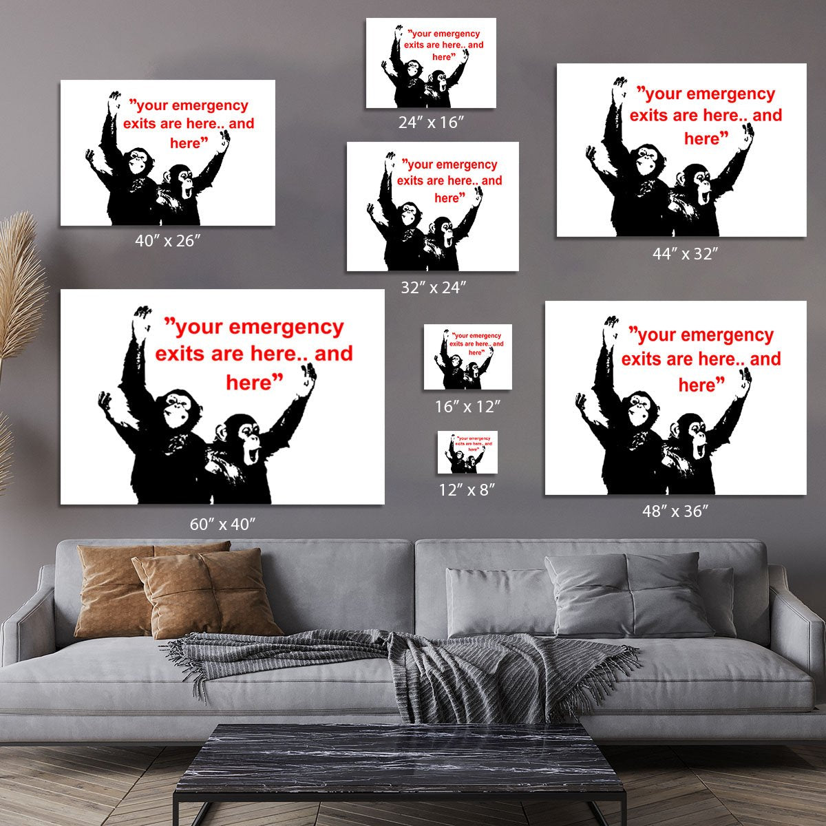 Banksy Emergency Exits Canvas Print or Poster