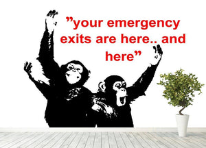 Banksy Emergency Exits Wall Mural Wallpaper - Canvas Art Rocks - 4
