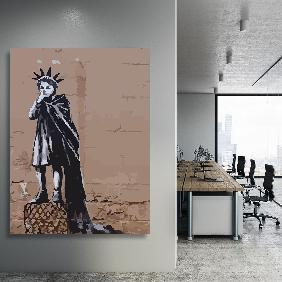 Banksy Empire State Kid Canvas Print or Poster