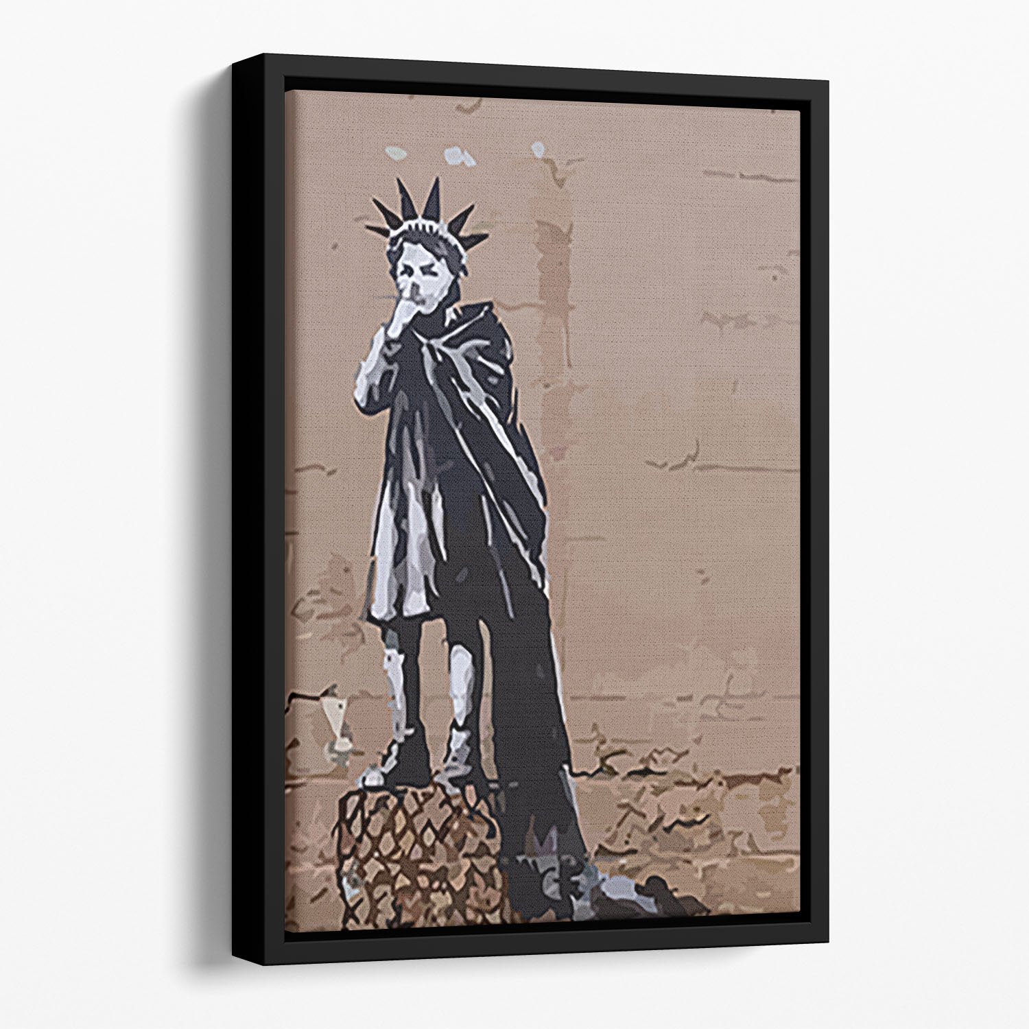 Banksy Empire State Kid Floating Framed Canvas