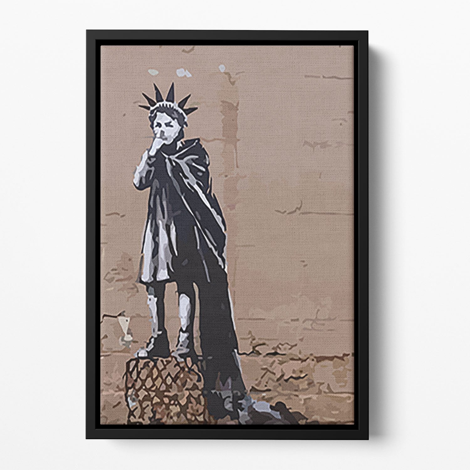 Banksy Empire State Kid Floating Framed Canvas
