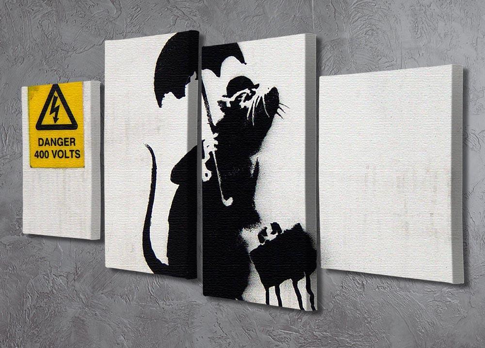 Banksy English Rat 4 Split Panel Canvas - Canvas Art Rocks - 2