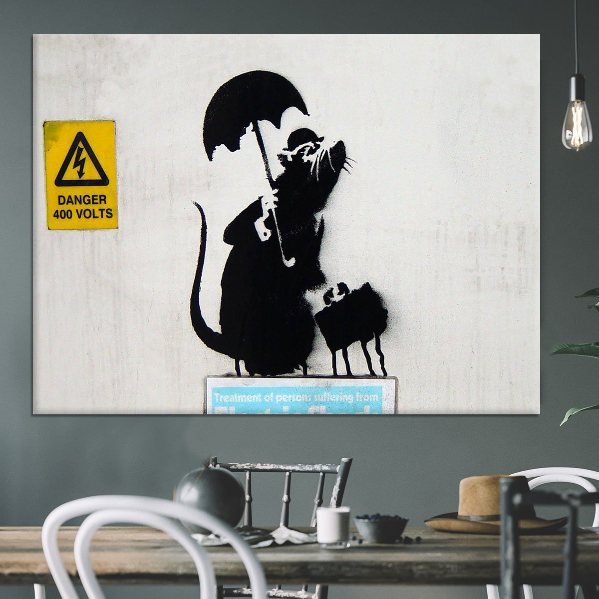 Banksy English Rat Canvas Print or Poster