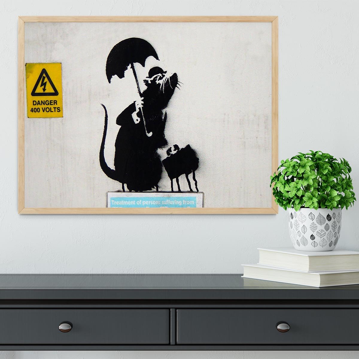 Banksy English Rat Framed Print - Canvas Art Rocks - 4