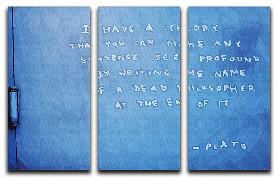 Banksy Fake Plato Quote 3 Split Panel Canvas Print - Canvas Art Rocks - 1