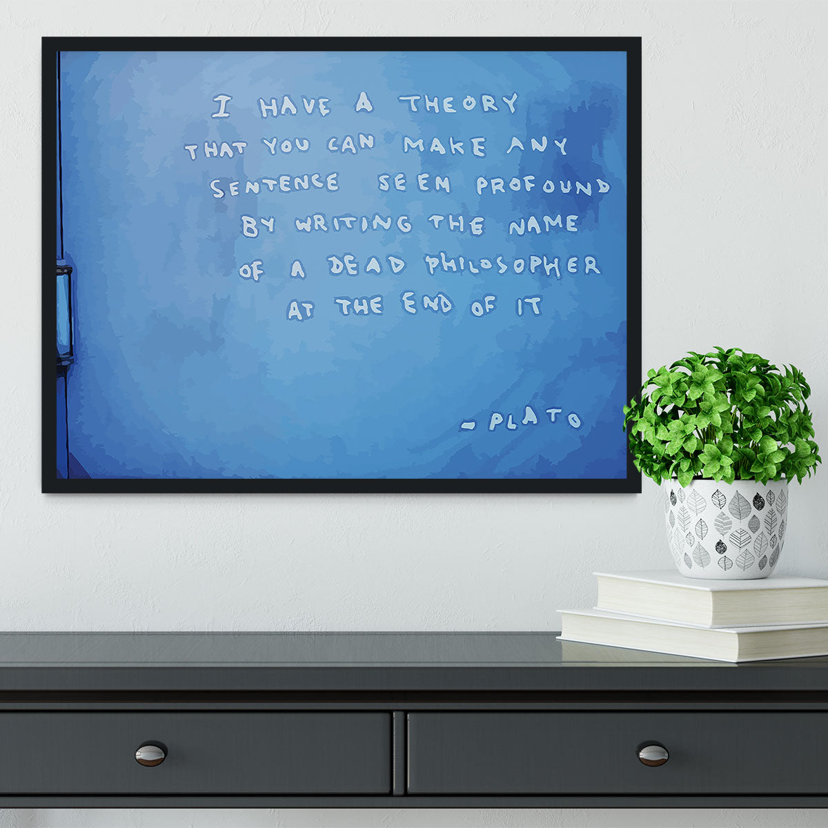 Banksy Fake Plato Quote Framed Print - Canvas Art Rocks - 2