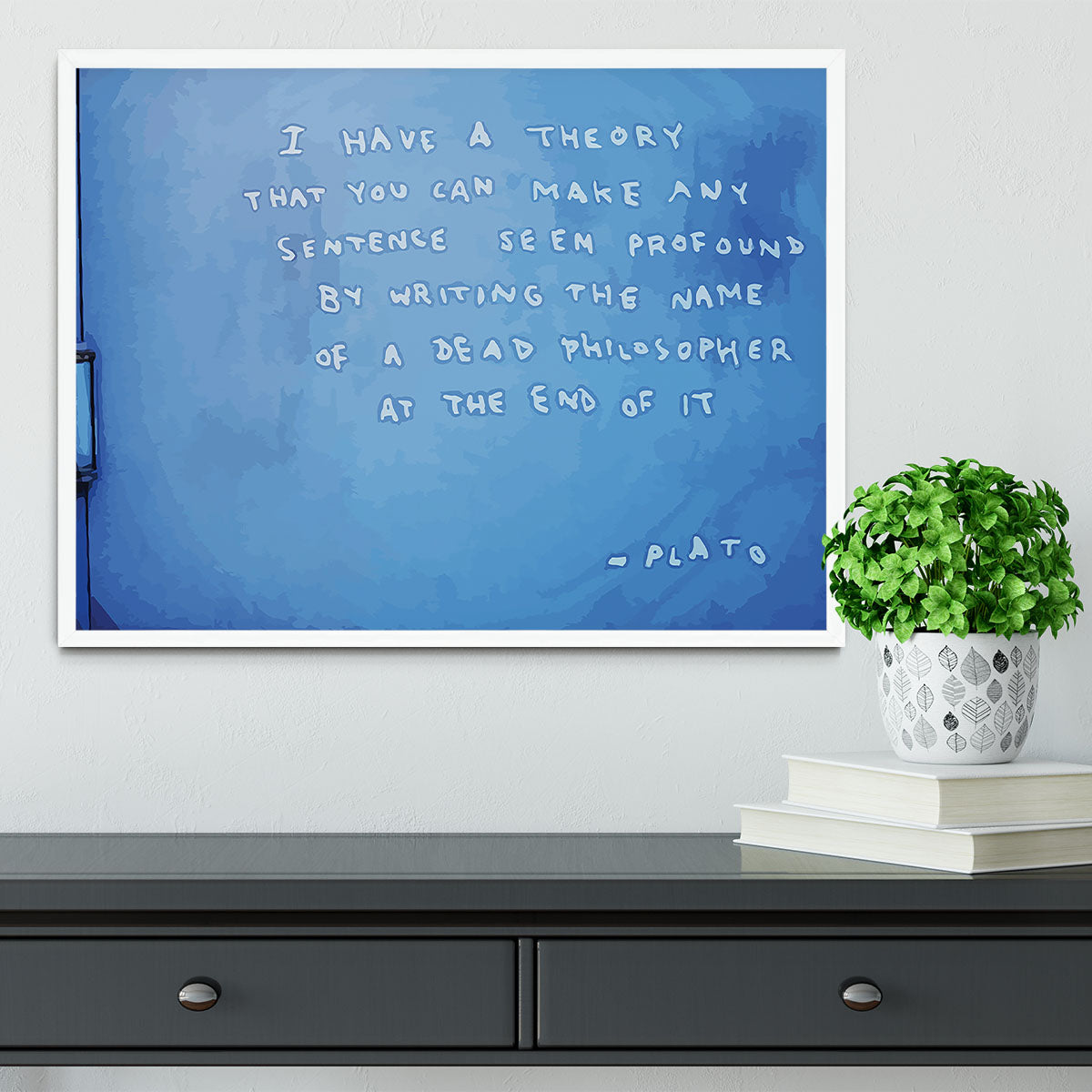 Banksy Fake Plato Quote Framed Print - Canvas Art Rocks -6