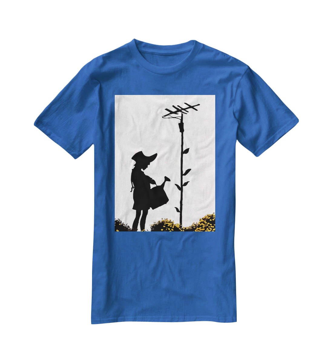 Banksy Flower Aerial Girl T-Shirt - Canvas Art Rocks - 2