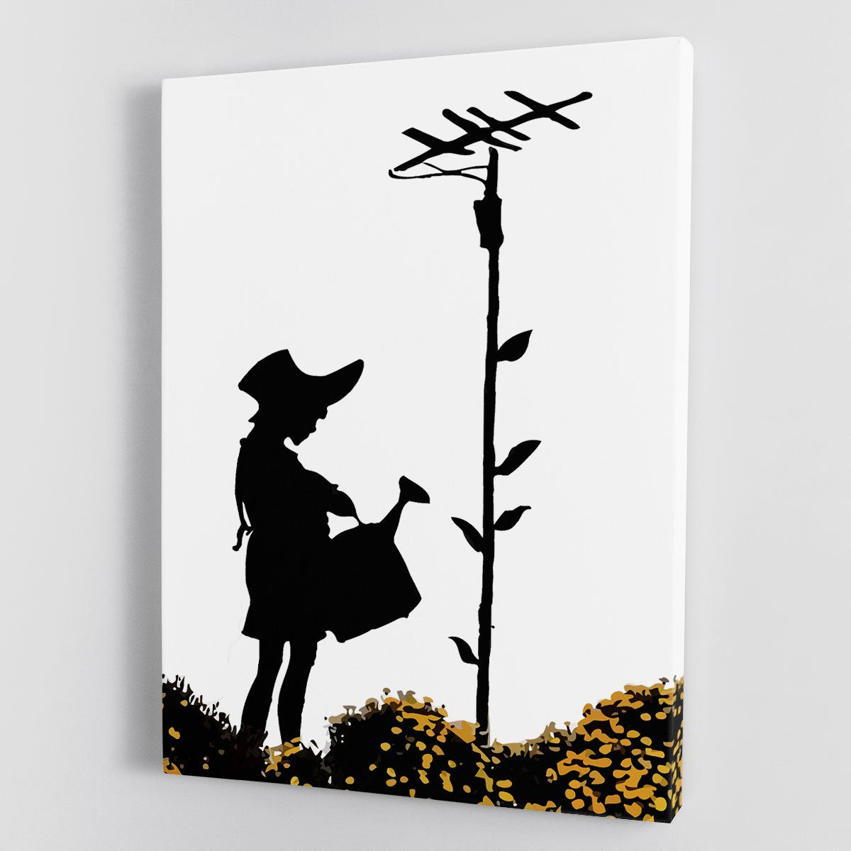Banksy Flower Aerial Girl Canvas Print or Poster