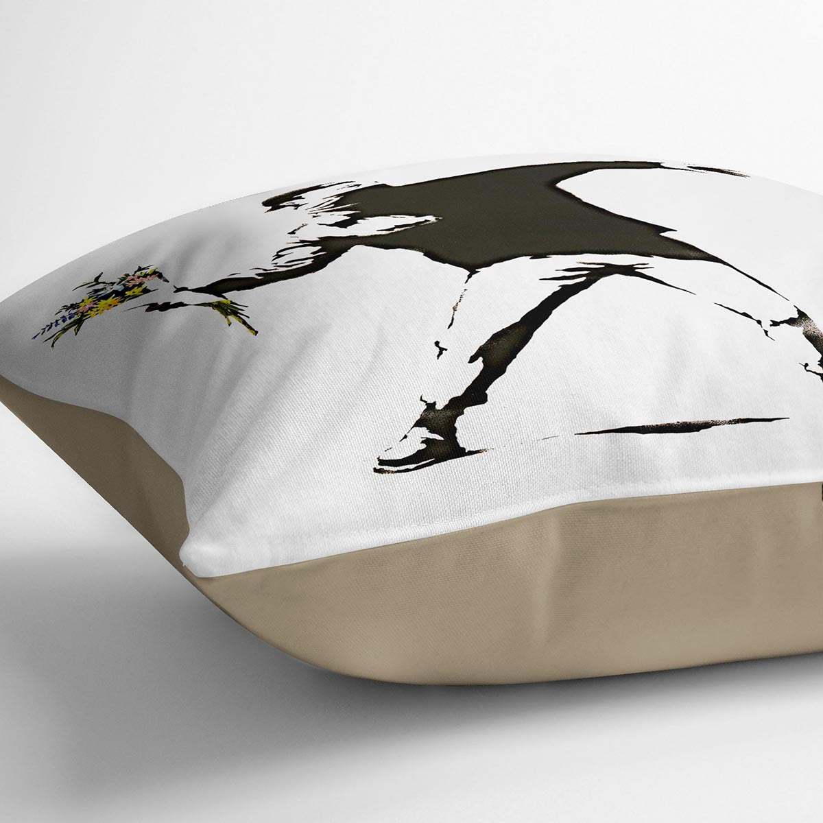 Banksy Flower Thrower Cushion