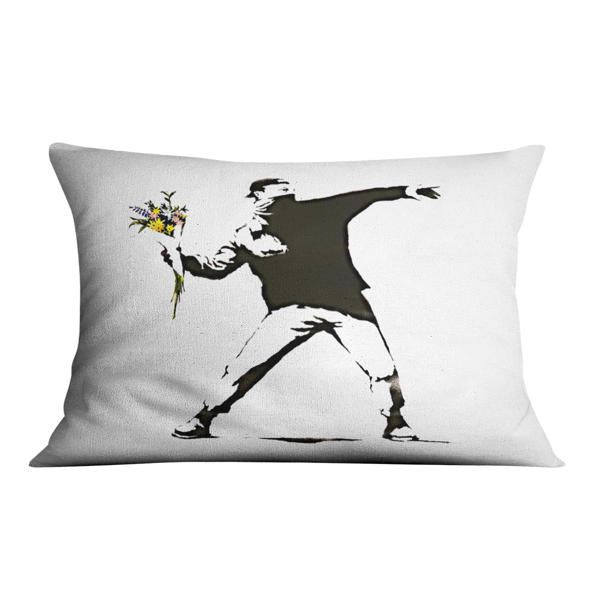 Banksy Flower Thrower Cushion