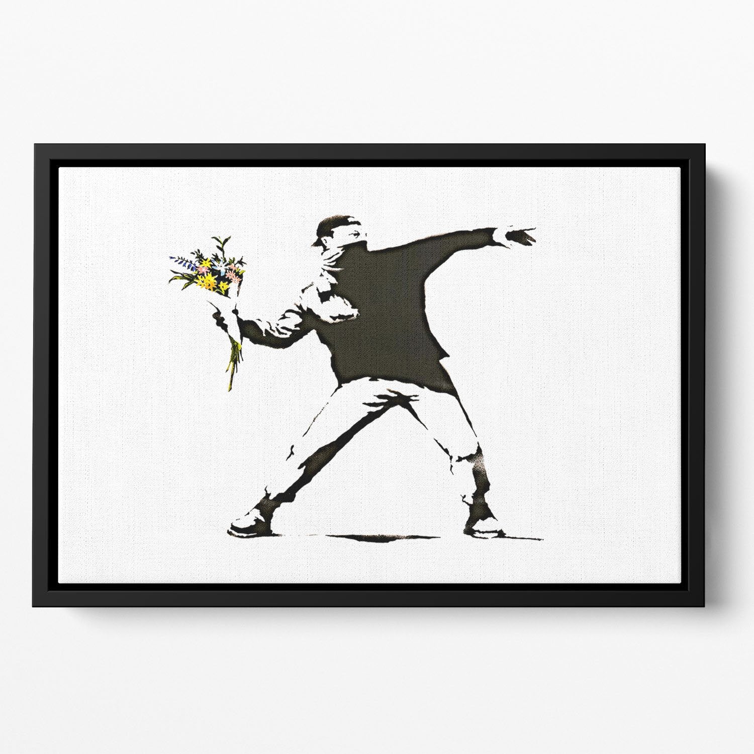 Banksy Flower Thrower Floating Framed Canvas