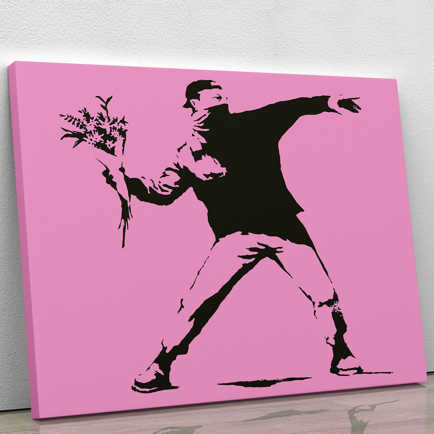 Banksy Flower Thrower Pink Canvas Print or Poster - Canvas Art Rocks - 1