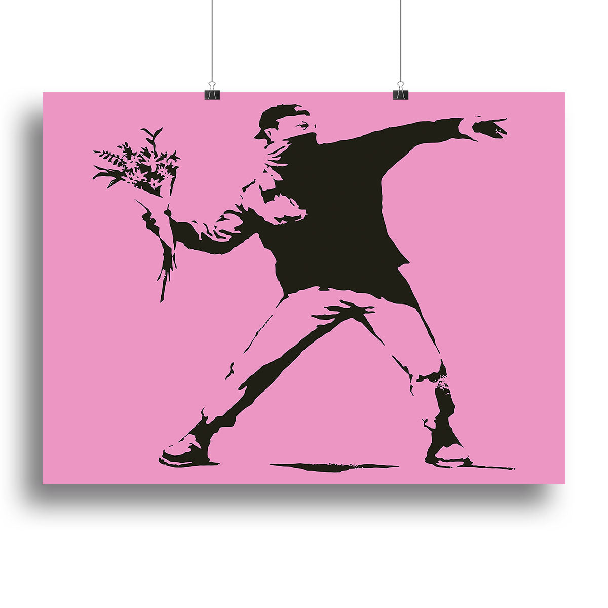 Banksy Flower Thrower Pink Canvas Print or Poster - Canvas Art Rocks - 2