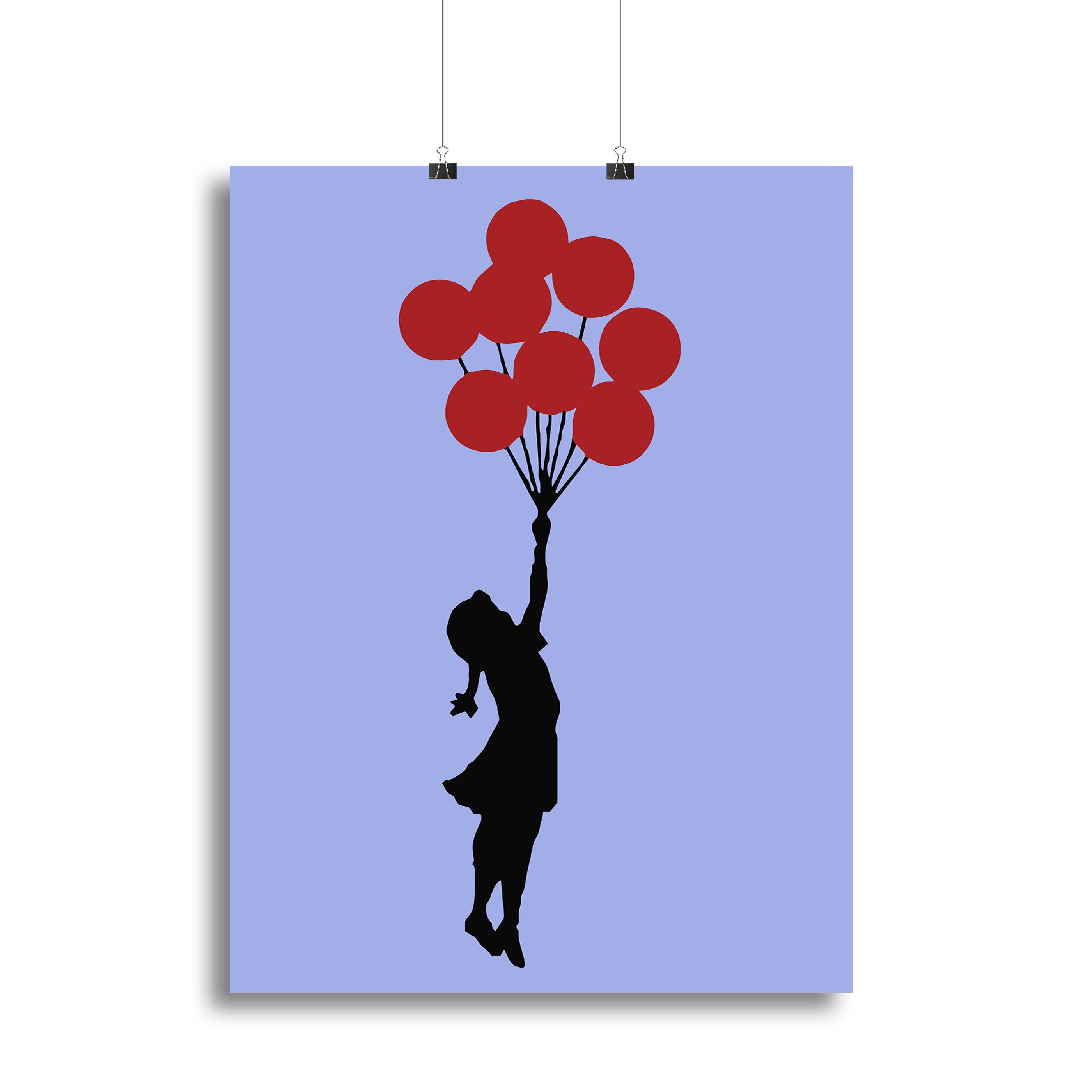 Banksy Flying Balloon Girl Blue Canvas Print or Poster - Canvas Art Rocks - 2