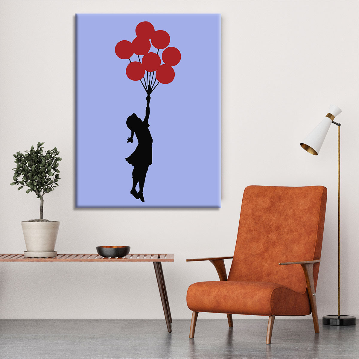Banksy Flying Balloon Girl Blue Canvas Print or Poster - Canvas Art Rocks - 6