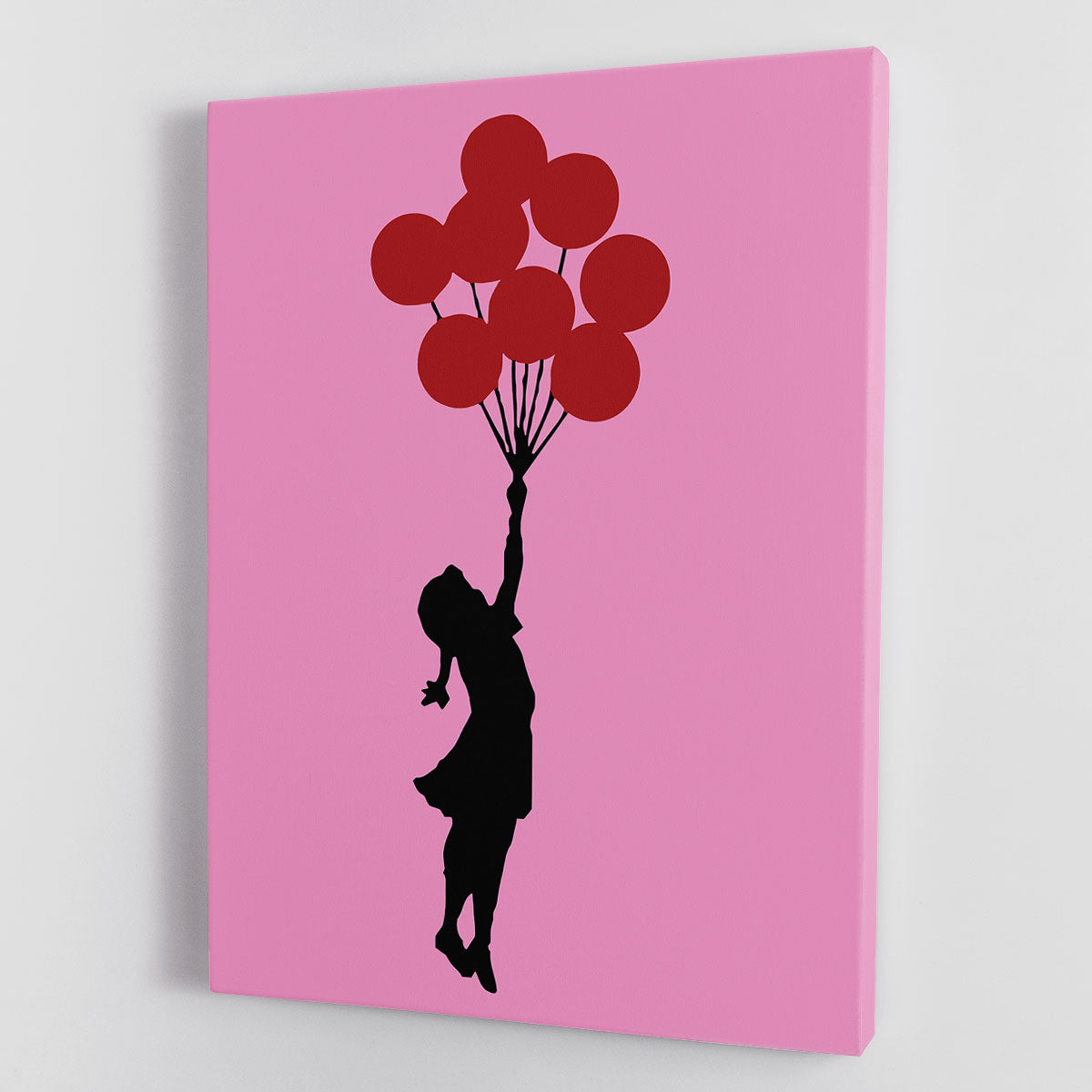 Banksy Flying Balloon Girl Pink Canvas Print or Poster - Canvas Art Rocks - 1
