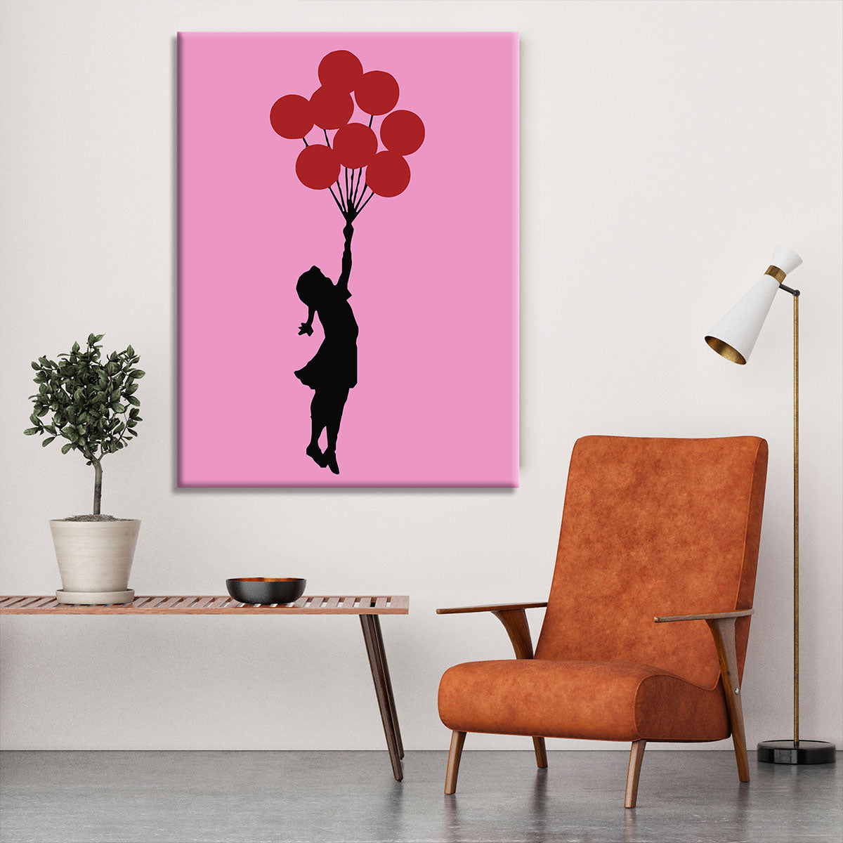 Banksy Flying Balloon Girl Pink Canvas Print or Poster - Canvas Art Rocks - 6