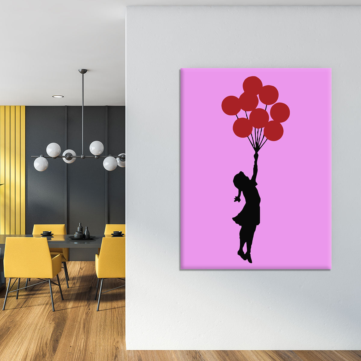 Banksy Flying Balloon Girl Purple Canvas Print or Poster - Canvas Art Rocks - 4