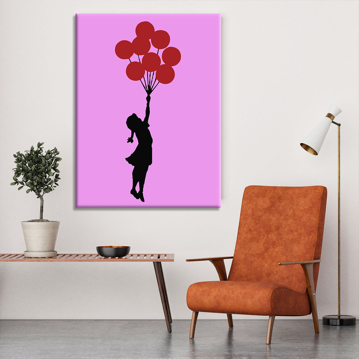 Banksy Flying Balloon Girl Purple Canvas Print or Poster - Canvas Art Rocks - 6