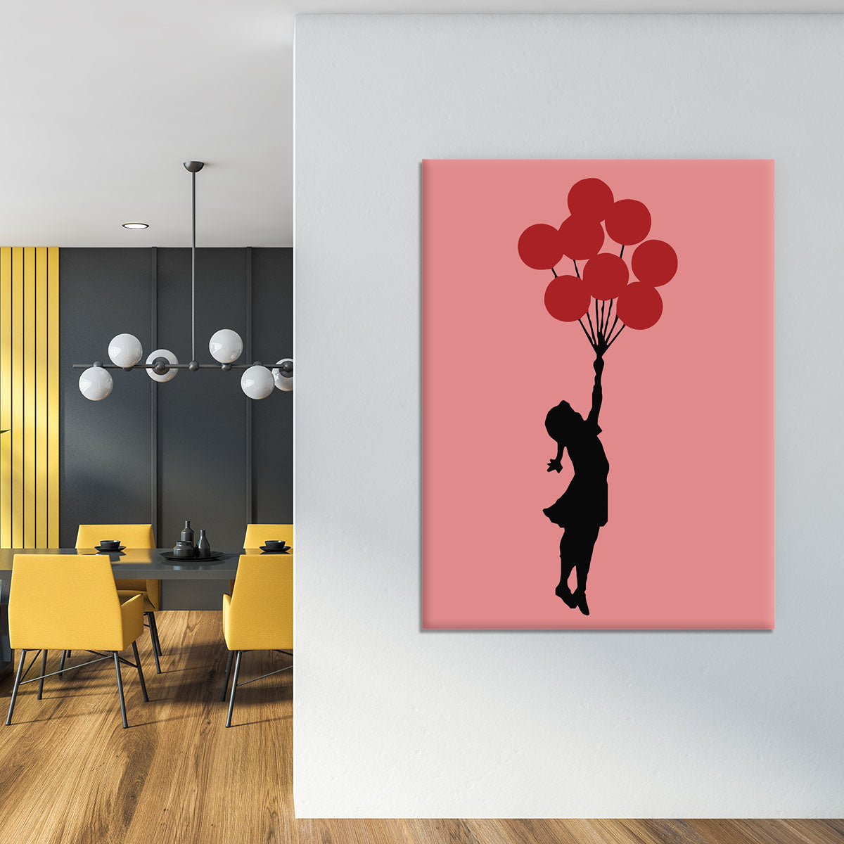 Banksy Flying Balloon Girl Red Canvas Print or Poster - Canvas Art Rocks - 4