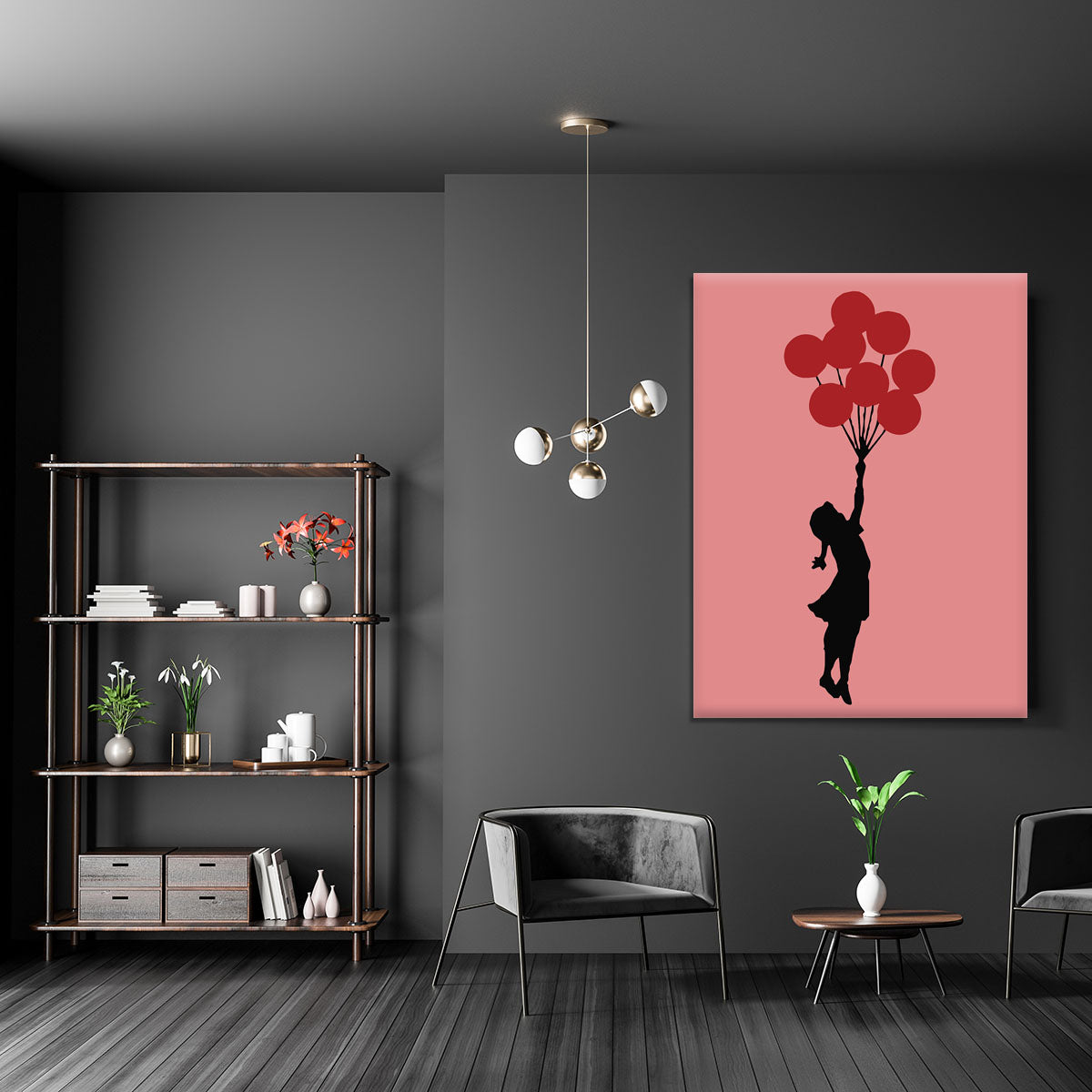 Banksy Flying Balloon Girl Red Canvas Print or Poster - Canvas Art Rocks - 5