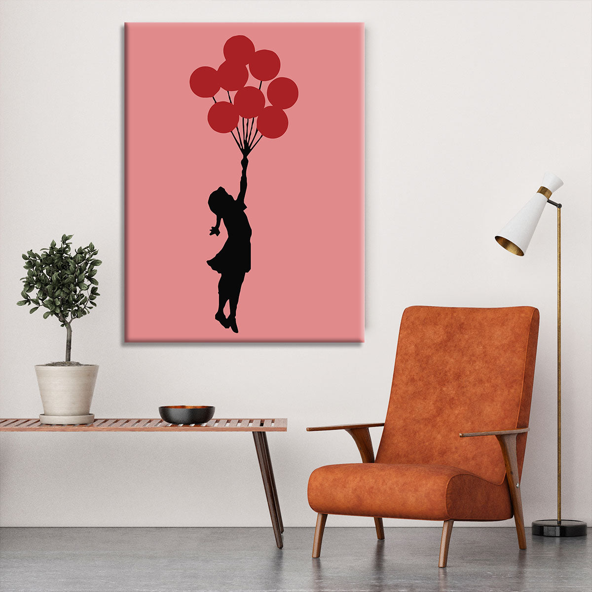 Banksy Flying Balloon Girl Red Canvas Print or Poster - Canvas Art Rocks - 6