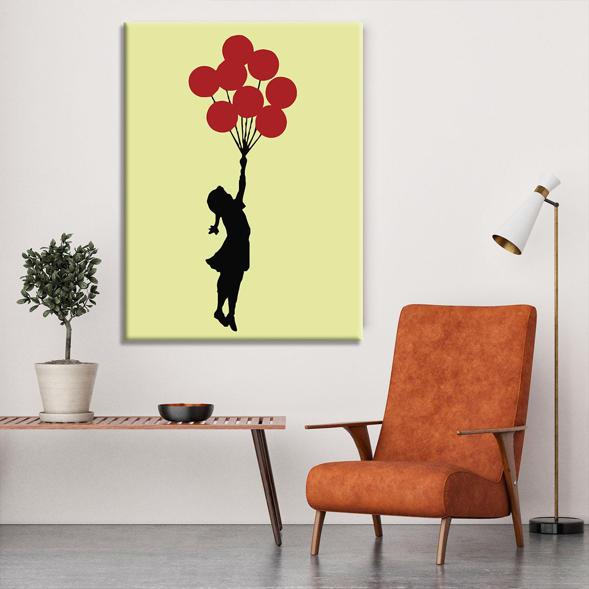 Banksy Flying Balloon Girl Yellow Canvas Print or Poster - Canvas Art Rocks - 6