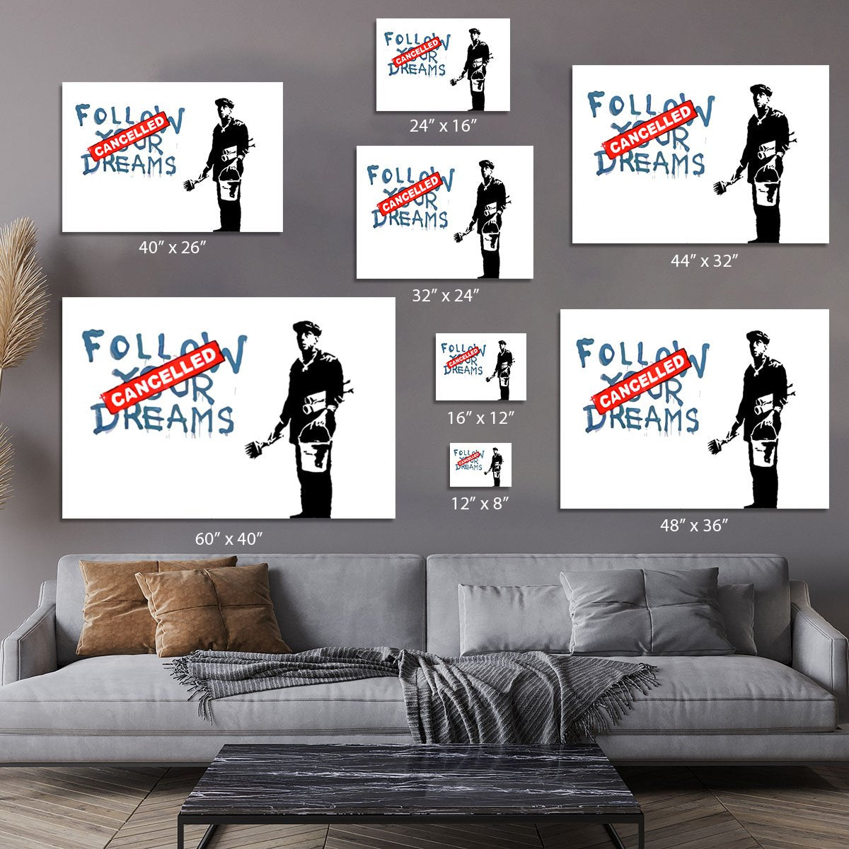 Banksy Follow Your Dreams - Cancelled Canvas Print or Poster